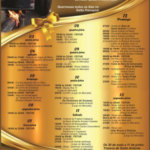 Confira a programação da festa dos 350 anos de Paraibuna