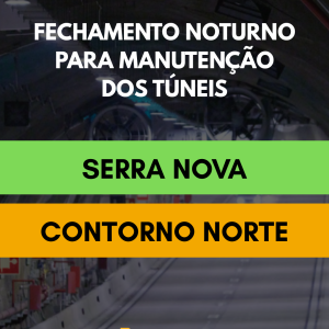 Túneis da Tamoios serão fechados para manutenção noturna