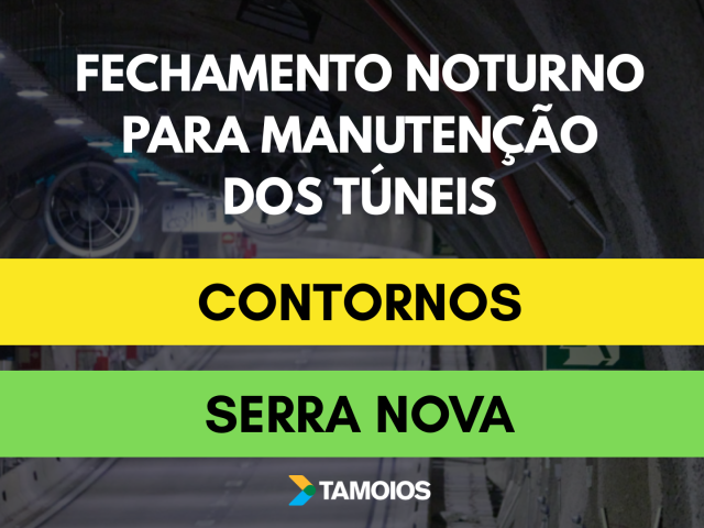 Túneis da Tamoios serão fechados para manutenção noturna