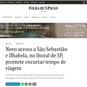 Tamoios é destaque na Folha de S. Paulo