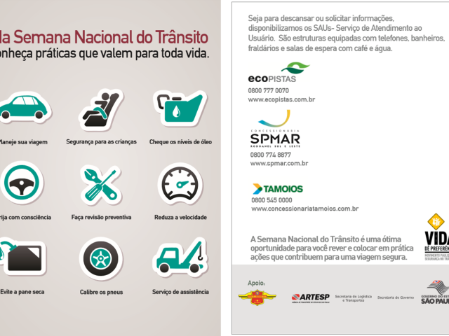 Concessionária Tamoios participa de ação em comemoração à Semana Nacional do Trânsito