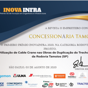 Tamoios recebe nova premiação pela condução da obra de duplicação do Trecho de Serra