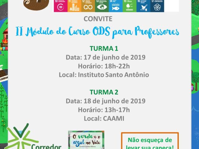 Projeto Verde e Azul no Vale: professores participaram de curso de capacitação dos Objetivos do Desenvolvimento Sustentável da ONU