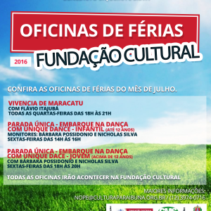 Confira a programação de férias da Fundação Cultural de Paraibuna