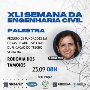 Duplicação da Serra da Tamoios é tema de palestra na Semana de Engenharia da UNESP