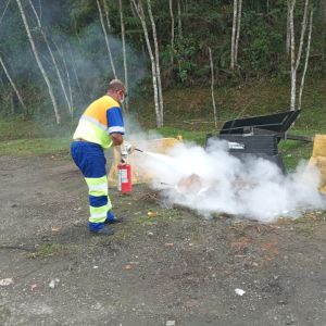 Segurança do Trabalho realiza simulado de princípio de incêndio na Base 03