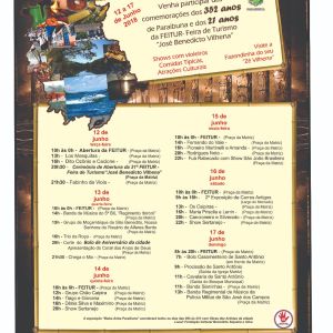 Confira a programação do Aniversário de Paraibuna