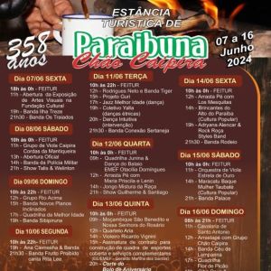 Confira a programação de Aniversário de 358 anos de Paraibuna